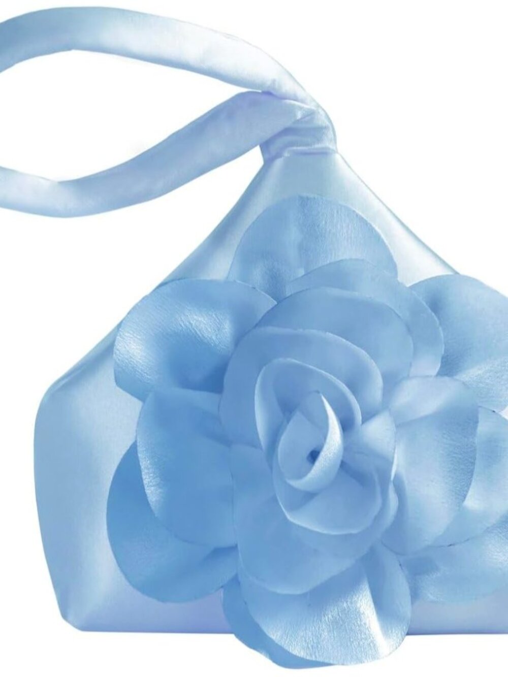 Women's Flower Satin Evening Bags Triangle Clutch Purses
